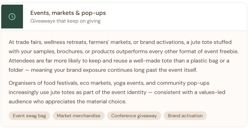 event and pop ups